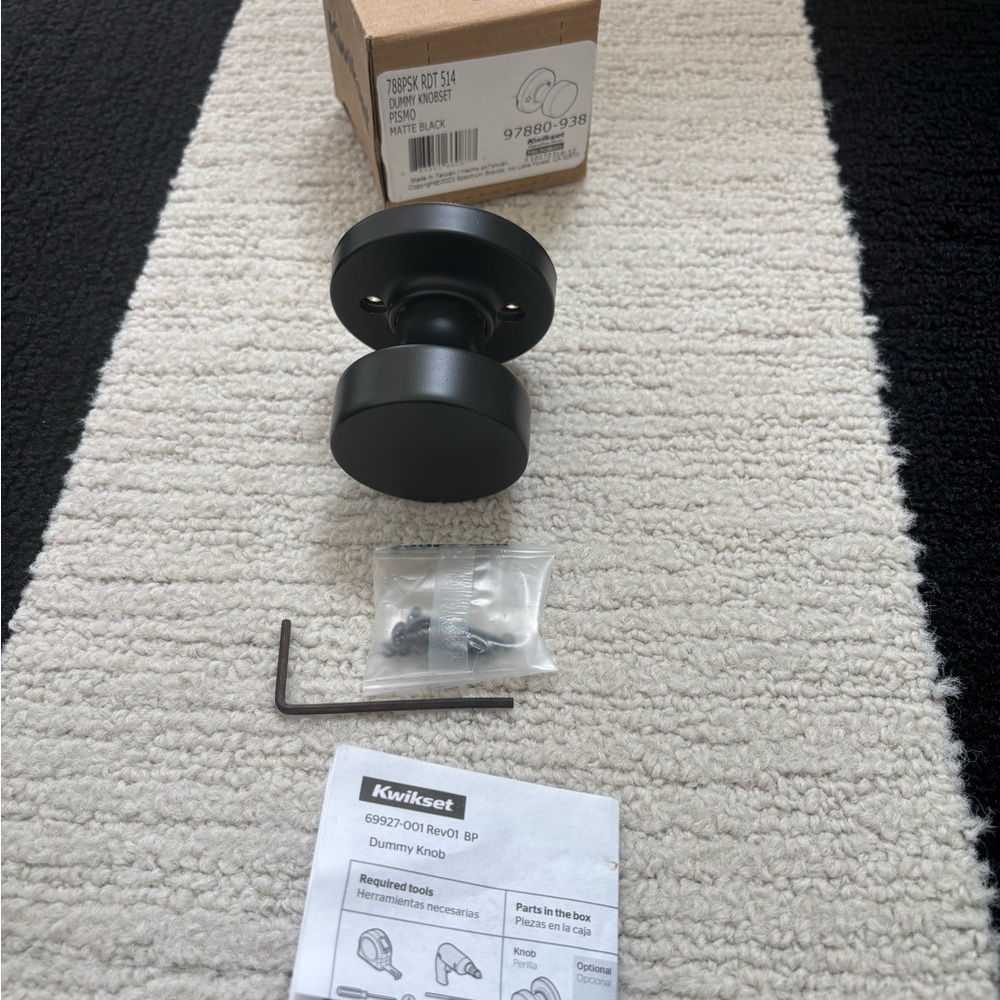 Kwikset Pismo Matte Black Door Knob